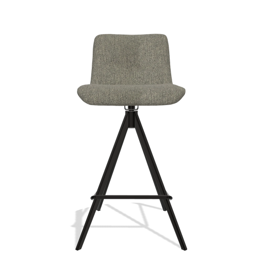 Sgabello da bar Universal 6460 in tessuto San Remo 103 (grigio scuro), gambe in nero, vista frontale