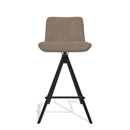 Sgabello da bar Universal 6460 in tessuto San Remo 201 (oliva), gambe in nero, vista frontale