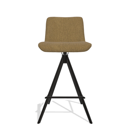 Sgabello da bar Universal 6460 in tessuto San Remo 401 (oliva), gambe in nero, vista frontale