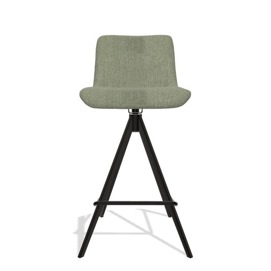 Sgabello da bar Universal 6460 in tessuto San Remo 500 (tortora), gambe in nero, vista frontale