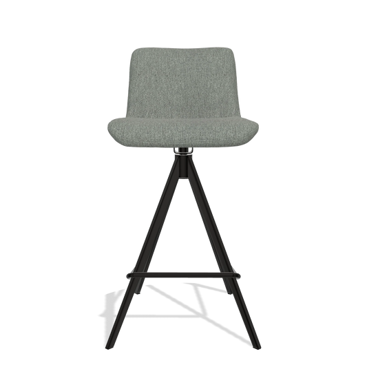 Sgabello da bar Universal 6460 in tessuto San Remo 502 (tortora), gambe in nero, vista frontale