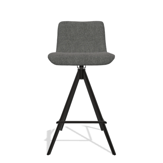 Sgabello da bar Universal 6460 in tessuto San Remo 800 (antracite), gambe in nero, vista frontale