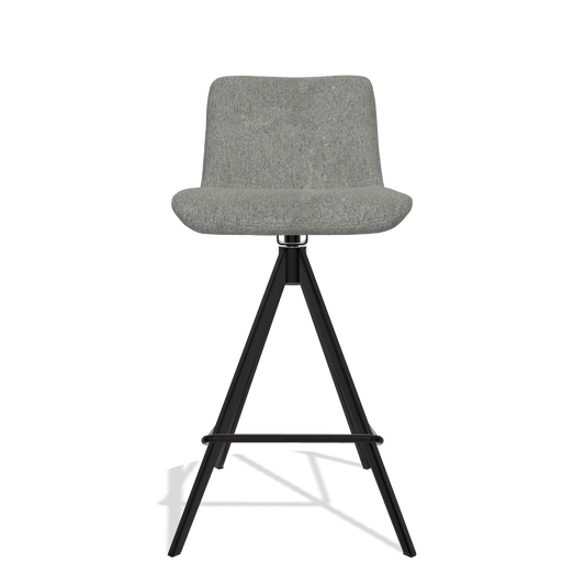 Sgabello da bar Universal 6460 in tessuto San Remo 802 (tortora), gambe in nero, vista frontale