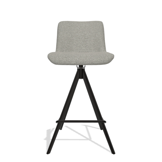 Sgabello da bar Universal 6460 in tessuto Sneak 01 (grigio), gambe in nero, vista frontale