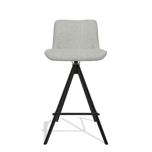 Sgabello da bar Universal 6460 in tessuto Sneak 05 (greige), gambe in nero, vista frontale