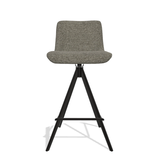 Sgabello da bar Universal 6460 in tessuto Sneak 10 (grigio scuro), gambe in nero, vista frontale