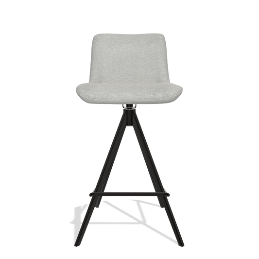 Sgabello da bar Universal 6460 in tessuto Sneak 110 (greige), gambe in nero, vista frontale