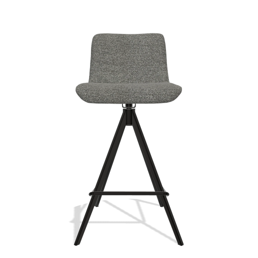 Sgabello da bar Universal 6460 in tessuto Sneak 12 (grigio scuro), gambe in nero, vista frontale