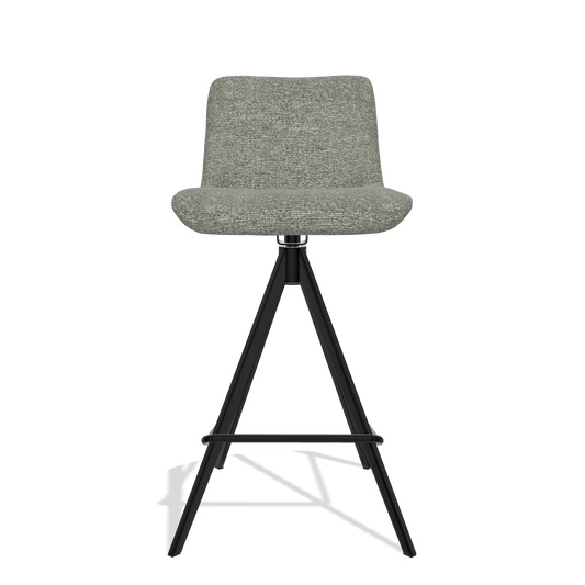 Sgabello da bar Universal 6460 in tessuto Sneak 149 (tortora), gambe in nero, vista frontale