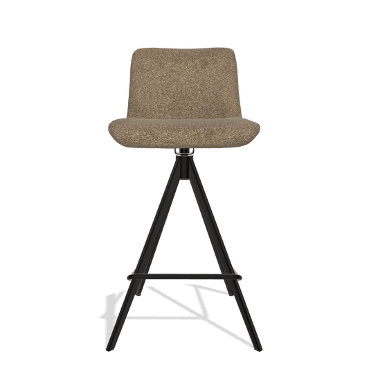 Sgabello da bar Universal 6460 in tessuto Sneak 16 (oliva), gambe in nero, vista frontale