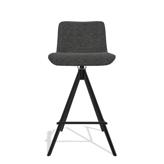 Sgabello da bar Universal 6460 in tessuto Sneak 67 (nero), gambe in nero, vista frontale