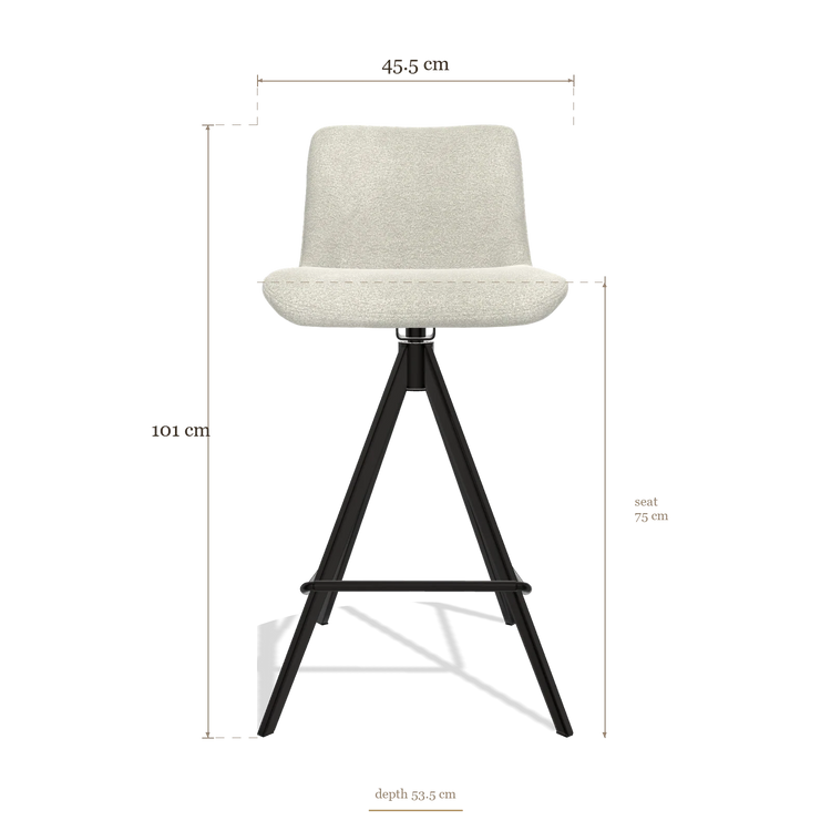 Bar Stool Universal 6460, dimensions 45.5 x 53.5 x 101 cm
