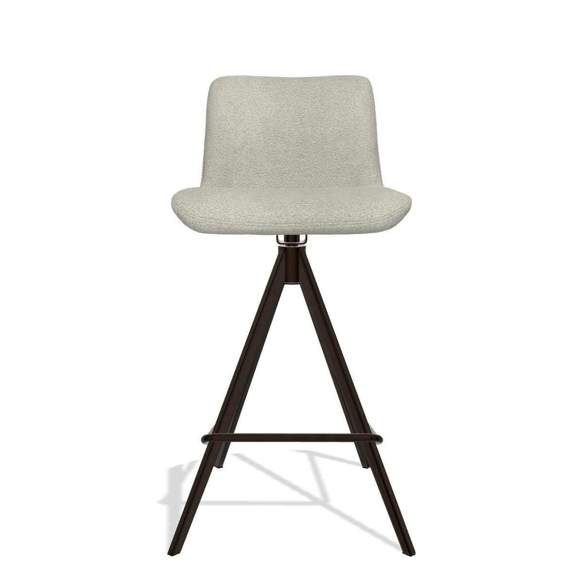 Bar Stool Universal 6460 in Stella 01 fabric (greige), espresso legs, front view