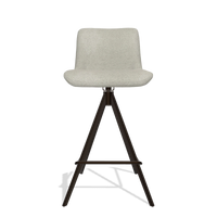 Bar Stool Universal 6460 in Stella 01 fabric (greige), espresso legs, front view