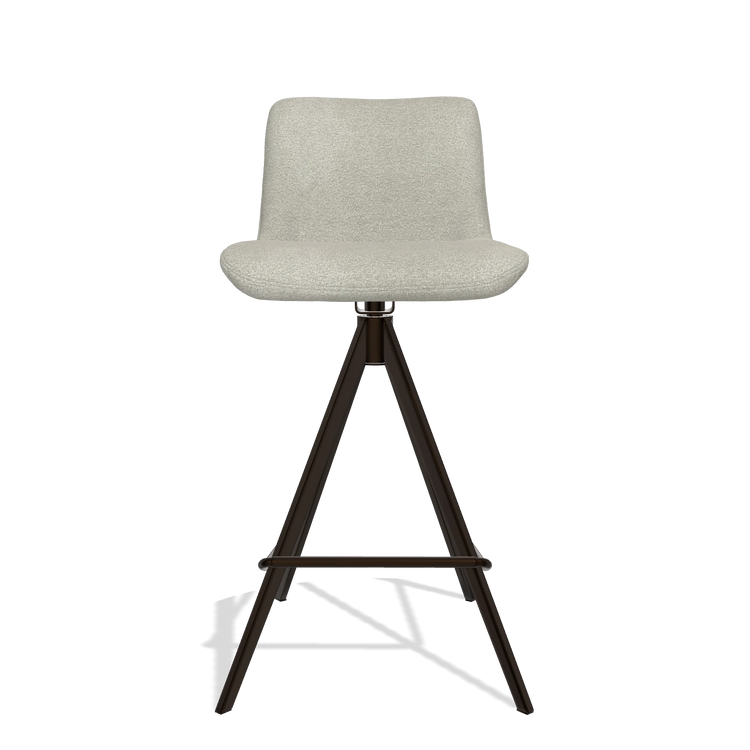 Bar Stool Universal 6460 in Stella 01 fabric (greige), espresso legs, front view
