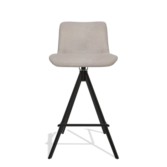 Sgabello da bar Universal 6460 in tessuto Stella 106 (greige), gambe in nero, vista frontale