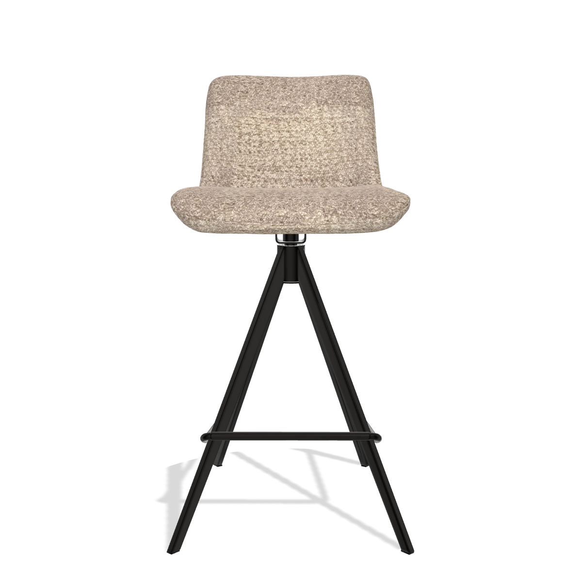 Tabouret de bar Universal 6460 en tissu Venga 10 (grège), pieds en noir, vue de face