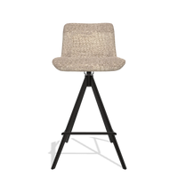 Tabouret de bar Universal 6460 en tissu Venga 10 (grège), pieds en noir, vue de face