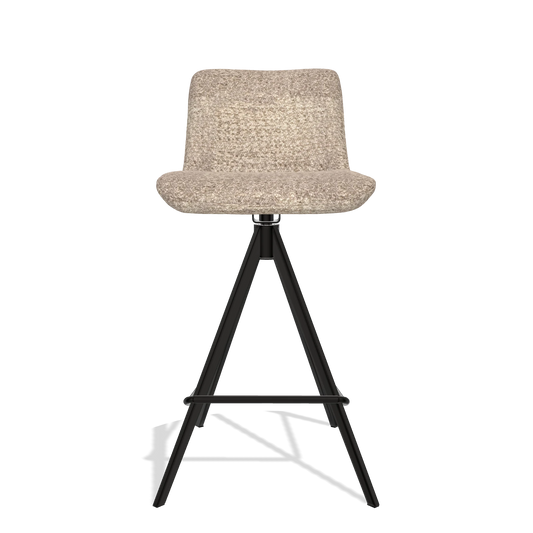 Sgabello da bar Universal 6460 in tessuto Venga 10 (greige), gambe in nero, vista frontale