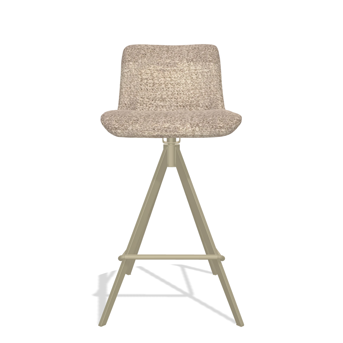 Tabouret de bar Universal 6460 en tissu Venga 10 (grège), pieds en champagne, vue de face