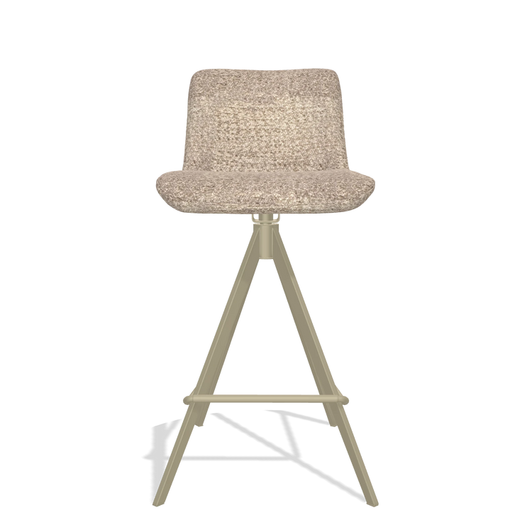 Tabouret de bar Universal 6460 en tissu Venga 10 (grège), pieds en champagne, vue de face