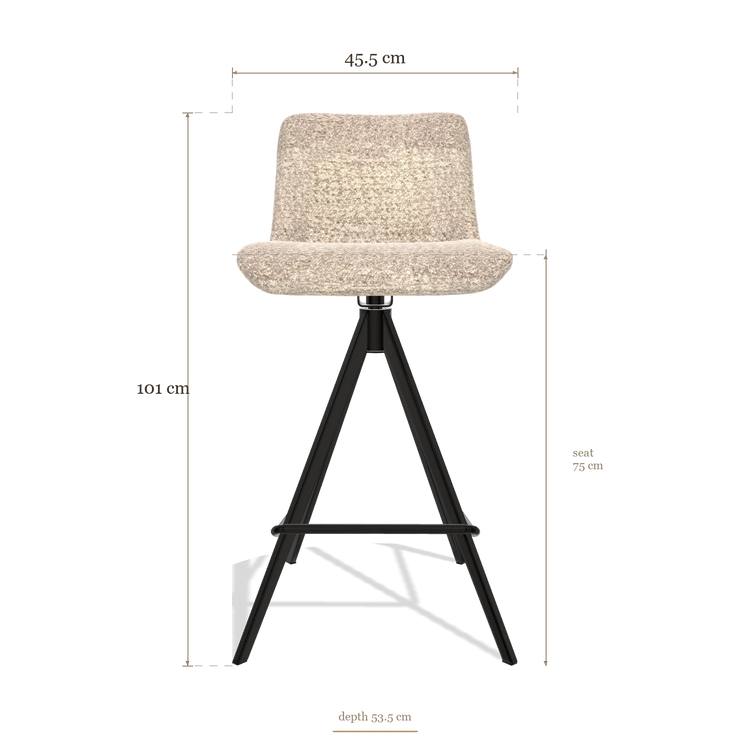 Tabouret de bar Universal 6460, dimensions 45.5 x 53.5 x 101 cm