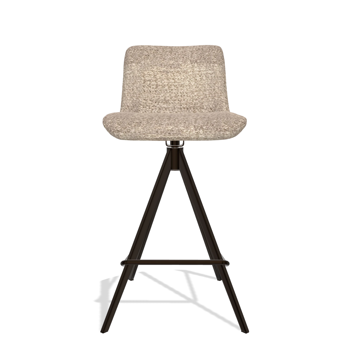 Tabouret de bar Universal 6460 en tissu Venga 10 (grège), pieds en espresso, vue de face