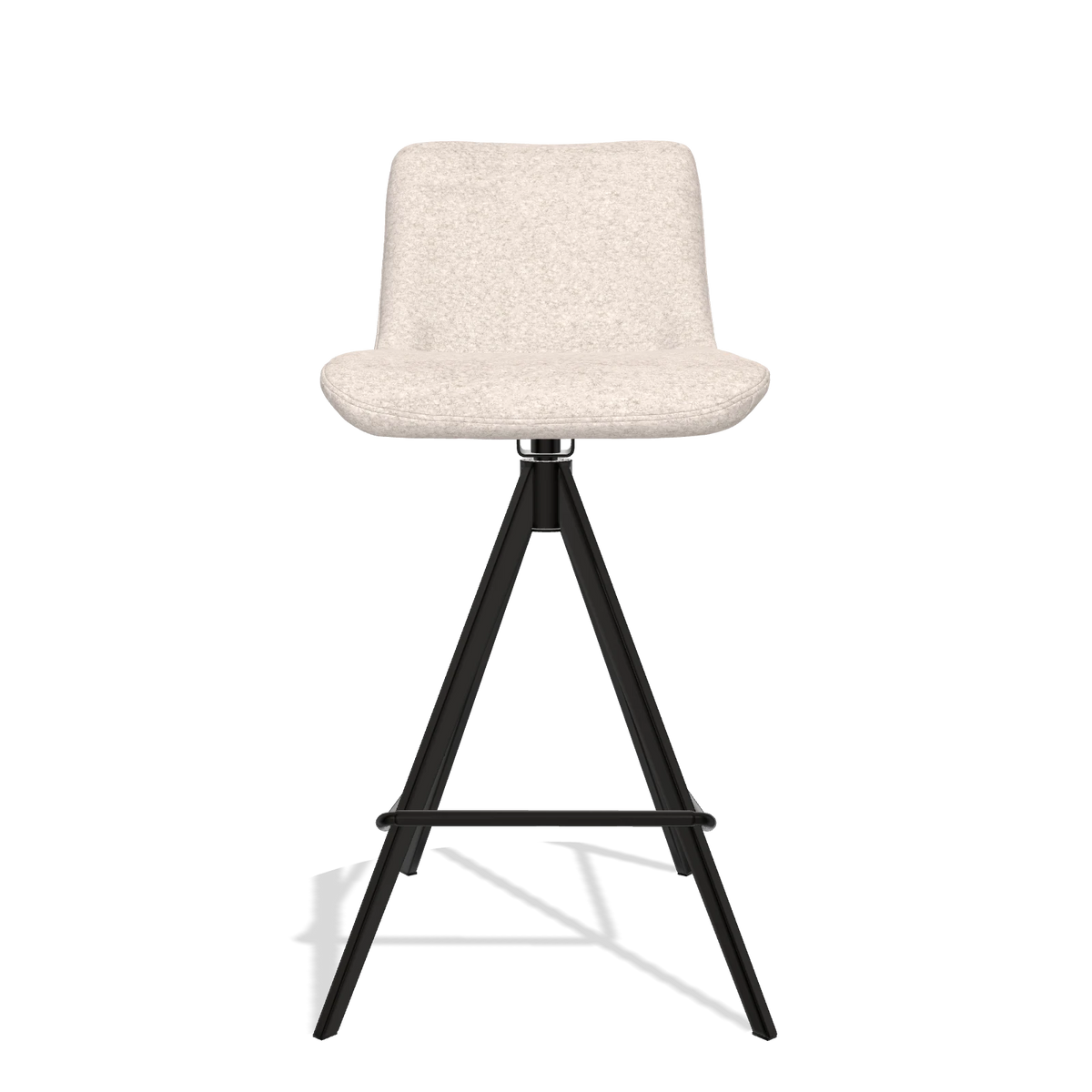 Barstoel Universal 6460 in stof Venga 102 (lichtgrijs), poten in zwart, vooraanzicht
