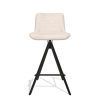 Barstoel Universal 6460 in stof Venga 102 (lichtgrijs), poten in zwart, vooraanzicht