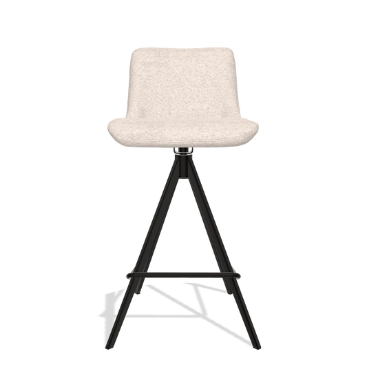 Sgabello da bar Universal 6460 in tessuto Venga 102 (grigio chiaro), gambe in nero, vista frontale