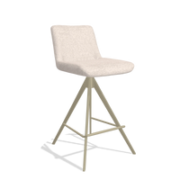 Barstoel Universal 6460 in stof Venga 102 (lichtgrijs), poten in champagne, schuin vooraanzicht