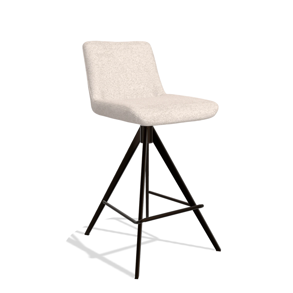Barstoel Universal 6460 in stof Venga 102 (lichtgrijs), poten in espresso, schuin vooraanzicht