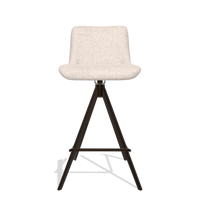 Barstoel Universal 6460 in stof Venga 102 (lichtgrijs), poten in espresso, vooraanzicht