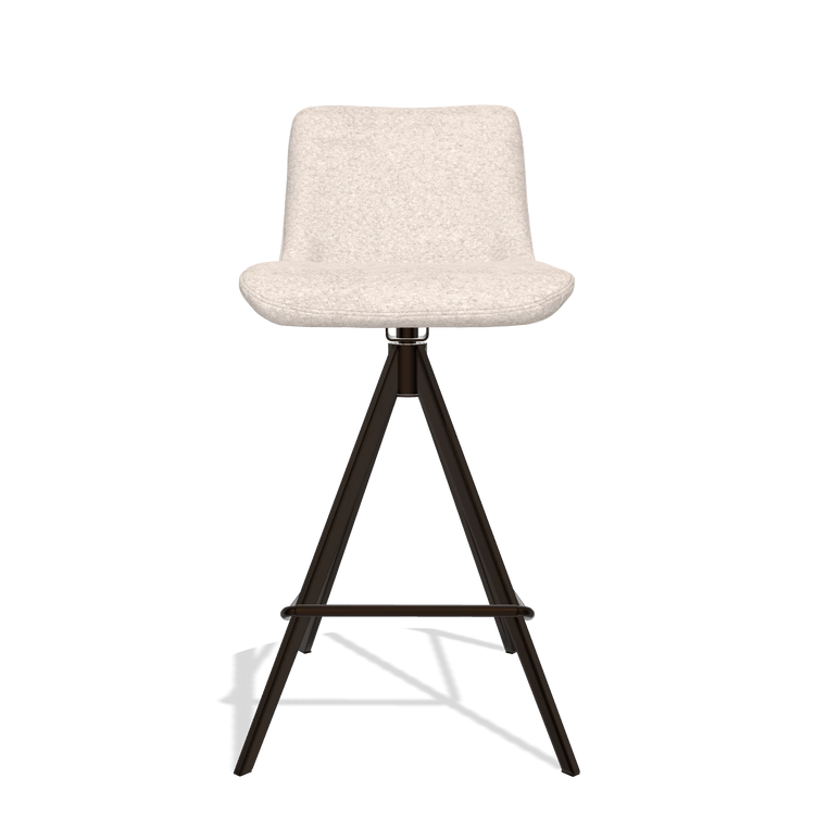 Barstoel Universal 6460 in stof Venga 102 (lichtgrijs), poten in espresso, vooraanzicht