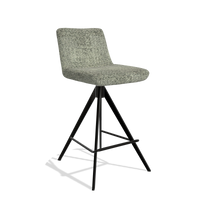 Barstoel Universal 6460 in stof Venga 156 (taupe), poten in zwart, schuin vooraanzicht