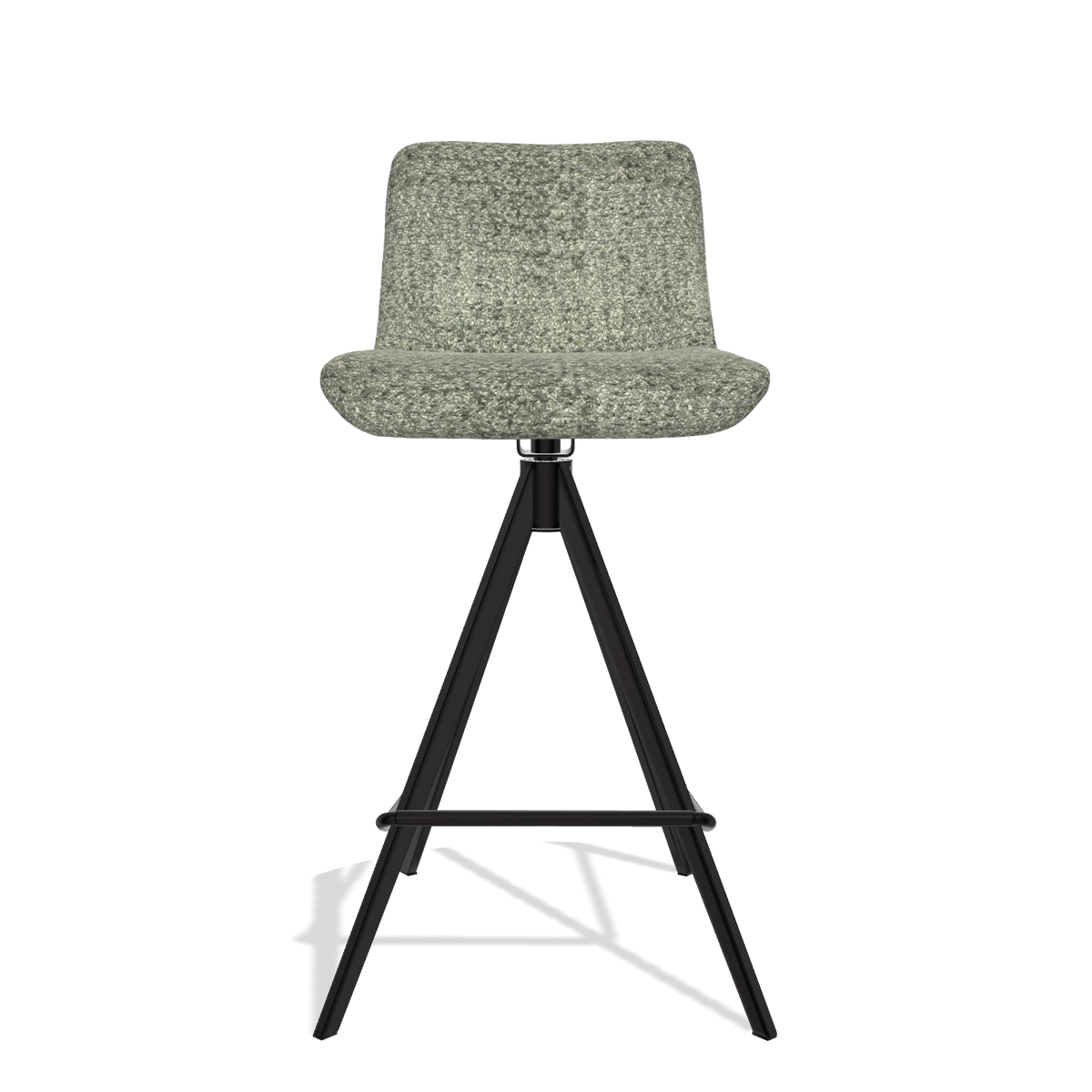 Barstoel Universal 6460 in stof Venga 156 (taupe), poten in zwart, vooraanzicht