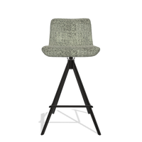 Barstoel Universal 6460 in stof Venga 156 (taupe), poten in zwart, vooraanzicht