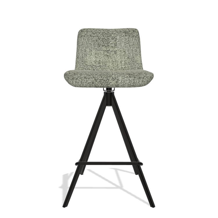 Barstoel Universal 6460 in stof Venga 156 (taupe), poten in zwart, vooraanzicht