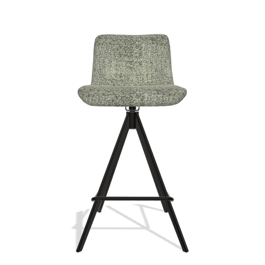 Sgabello da bar Universal 6460 in tessuto Venga 156 (tortora), gambe in nero, vista frontale