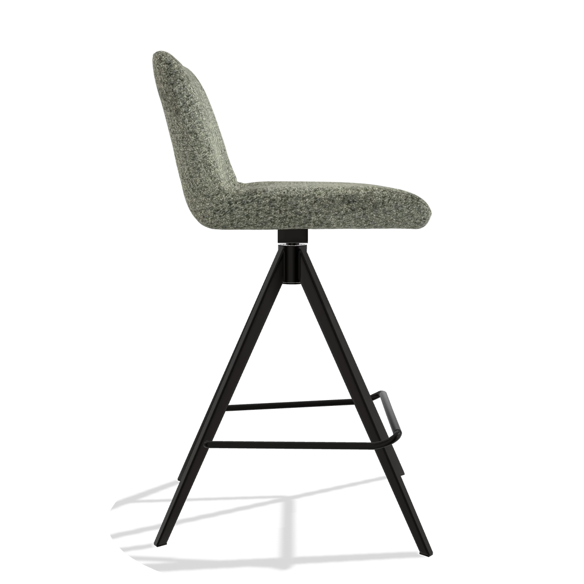 Barstoel Universal 6460 in stof Venga 156 (taupe), poten in zwart, zijaanzicht