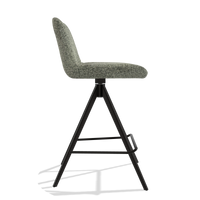 Barstoel Universal 6460 in stof Venga 156 (taupe), poten in zwart, zijaanzicht