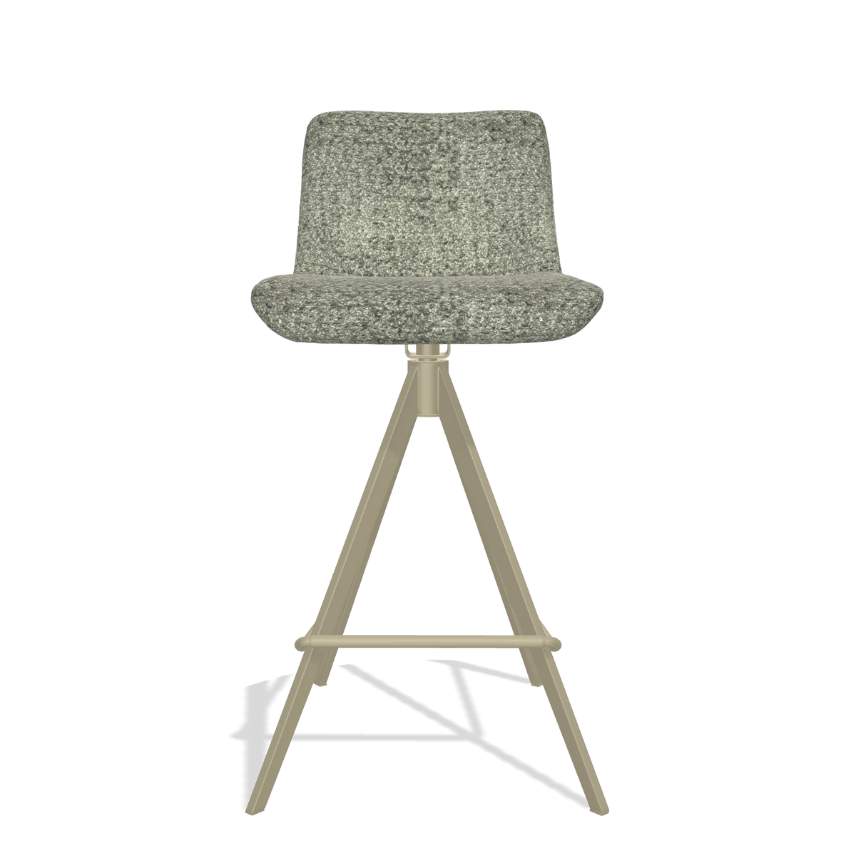 Barstoel Universal 6460 in stof Venga 156 (taupe), poten in champagne, vooraanzicht