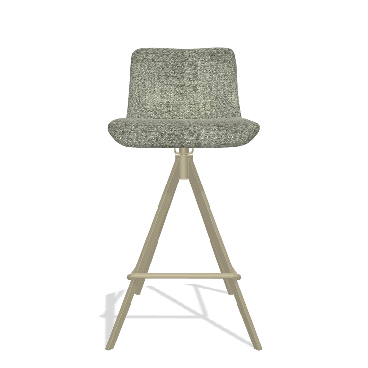 Barstoel Universal 6460 in stof Venga 156 (taupe), poten in champagne, vooraanzicht