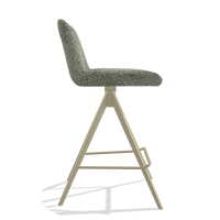 Barstoel Universal 6460 in stof Venga 156 (taupe), poten in champagne, zijaanzicht