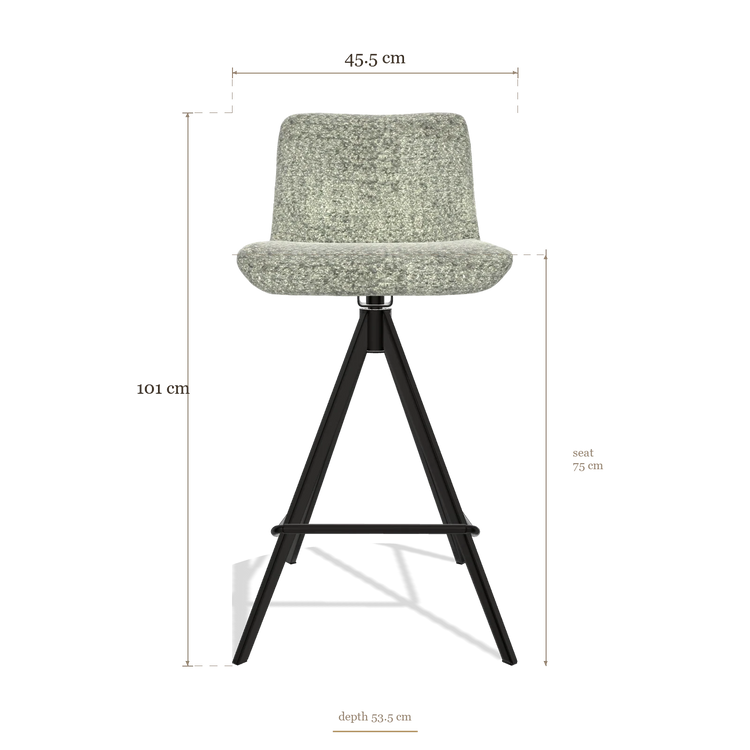 Barstoel Universal 6460, afmetingen 45.5 x 53.5 x 101 cm