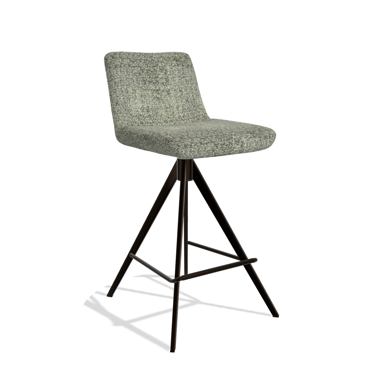 Barstoel Universal 6460 in stof Venga 156 (taupe), poten in espresso, schuin vooraanzicht