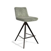 Barstoel Universal 6460 in stof Venga 156 (taupe), poten in espresso, schuin vooraanzicht