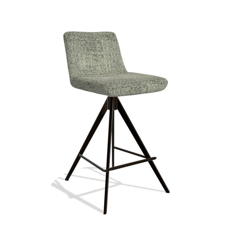 Barstoel Universal 6460 in stof Venga 156 (taupe), poten in espresso, schuin vooraanzicht