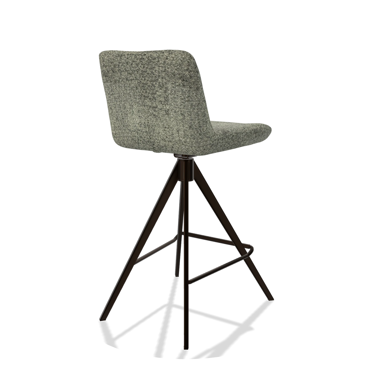 Barstoel Universal 6460 in stof Venga 156 (taupe), poten in espresso, schuin achteraanzicht