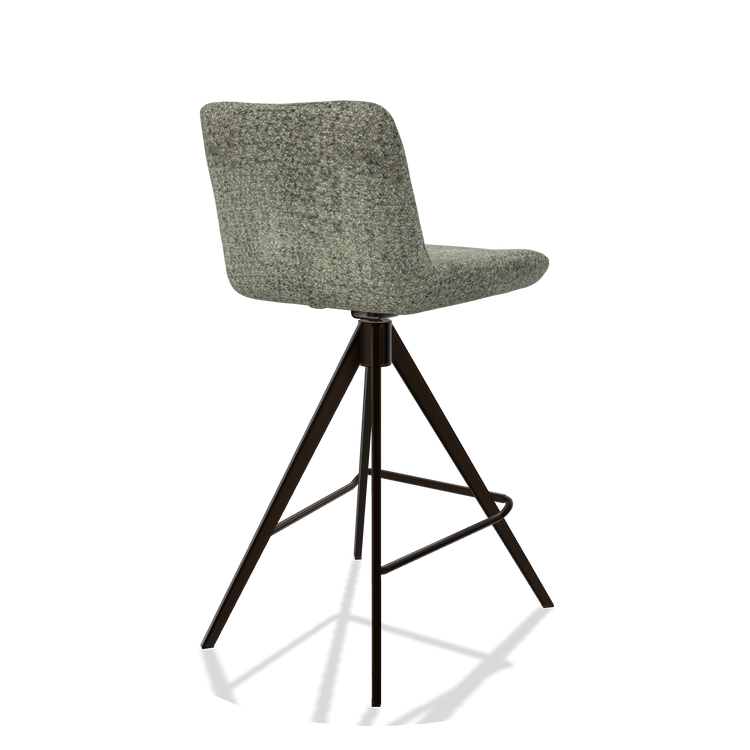 Barstoel Universal 6460 in stof Venga 156 (taupe), poten in espresso, schuin achteraanzicht
